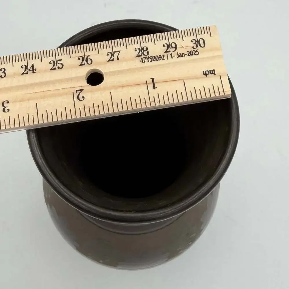 Signed Studio Art Hungarian Black Pottery Vase